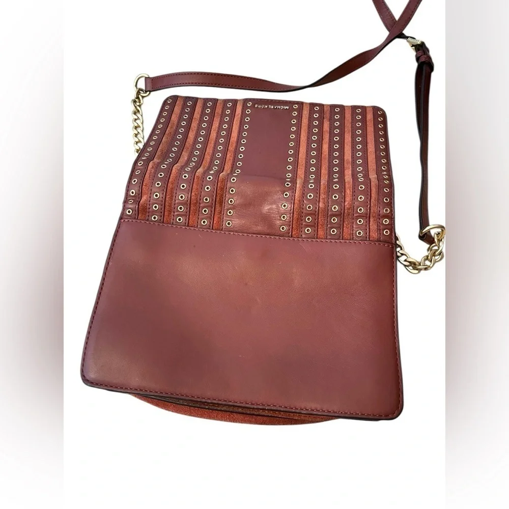 Michael Kors Brooklyn Grommet Crossbody Bag in Leather and Suede